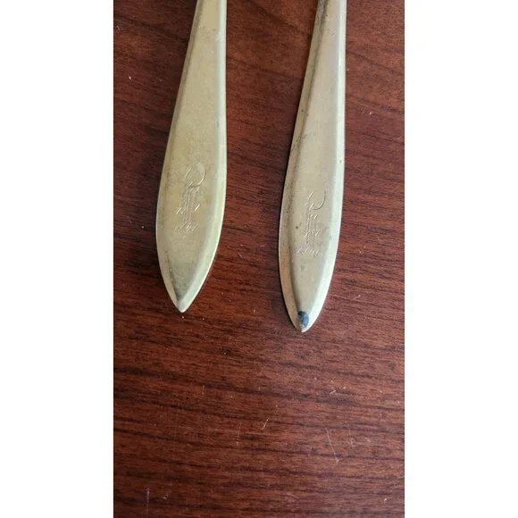 Vintage 9 Piece Dirigold Goldware Flatware Dirilyte Bronze Alloy Set - Picture 7 of 10